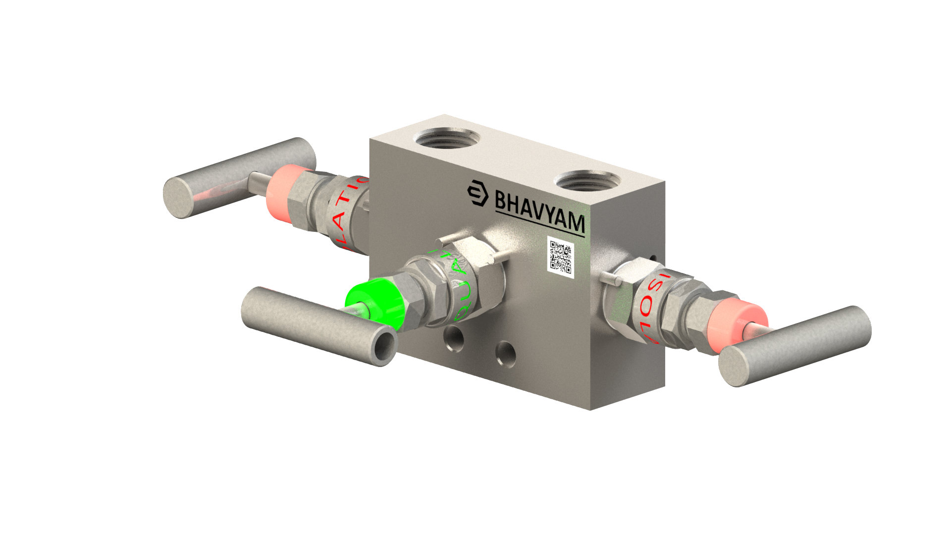 BETLOCK 3-valve manifold, process connection view
